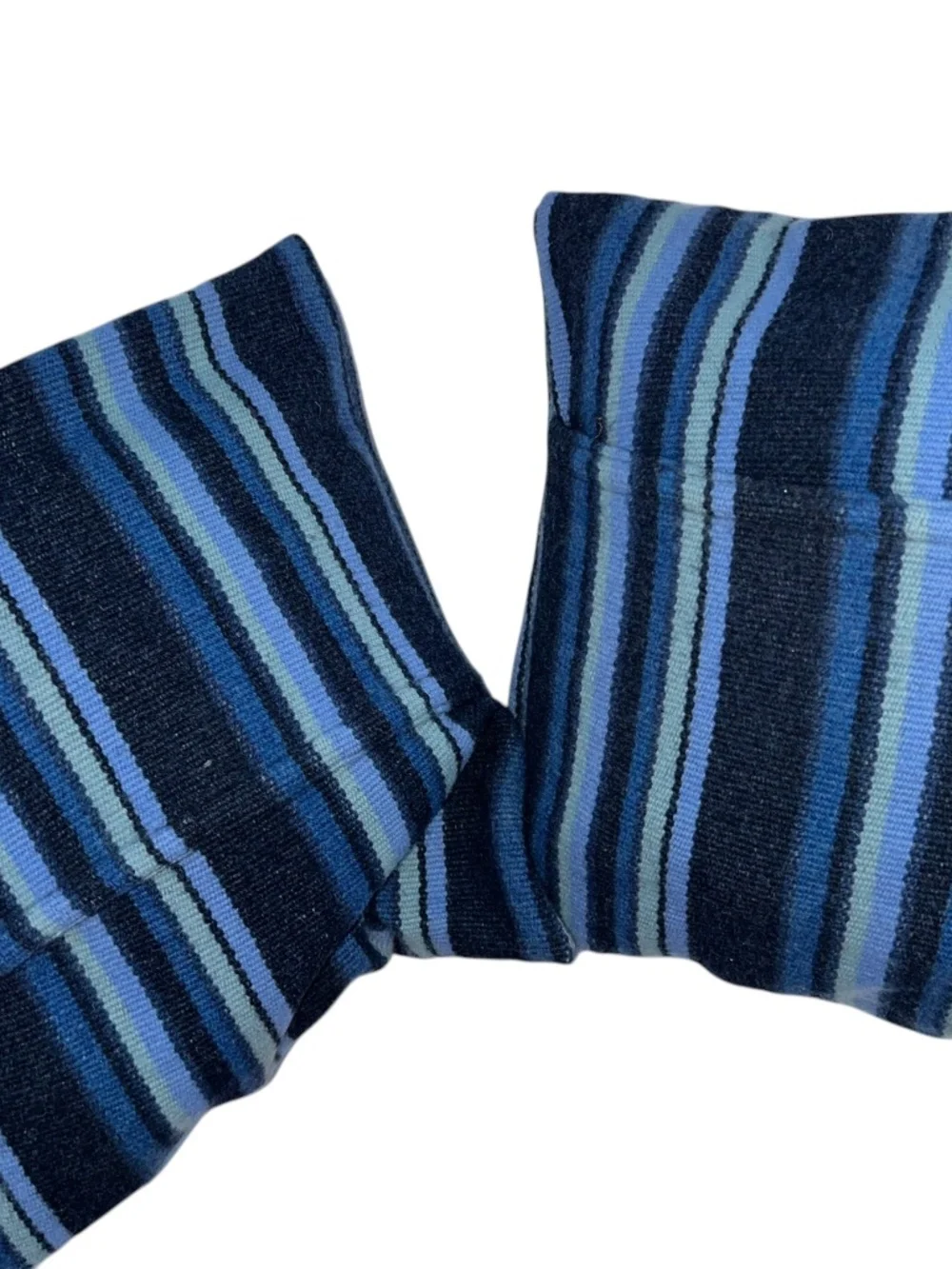 melin tregwynt WALES multi blue stripe two mini accent throw pillow covers